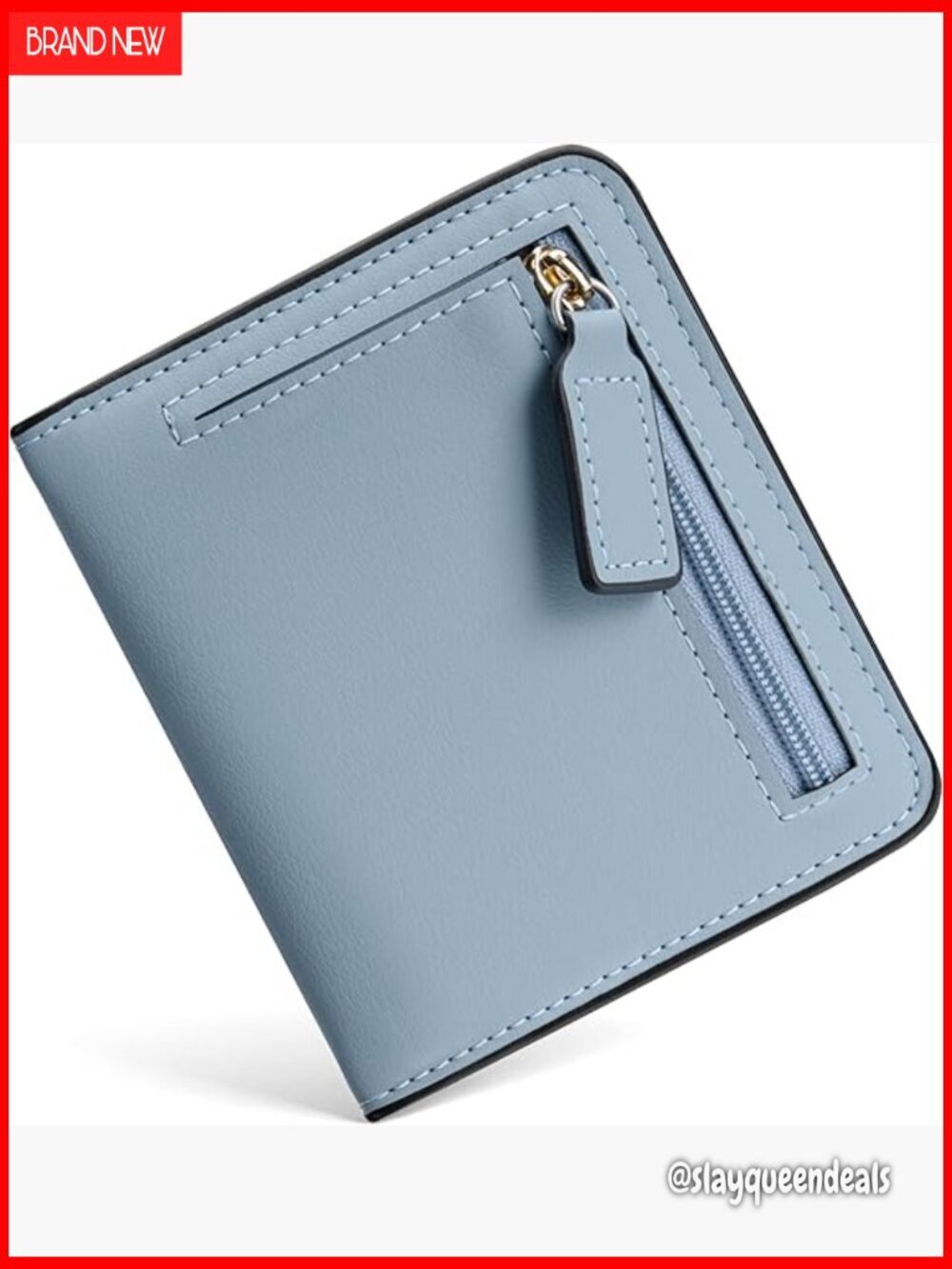 Slim Leather RFID Wallet with ID Window, Compact Bifold for Women